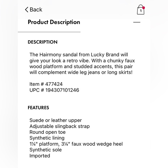 BNIB LUCKY BRAND Hairmony Platform Sandals Size 9 - Picture 7 of 7